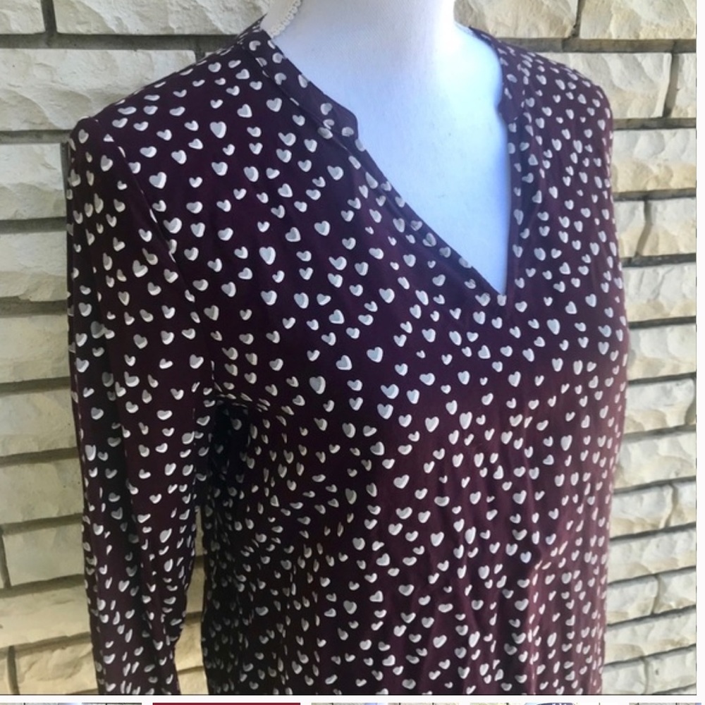 Plum woman’s blouse with hearts